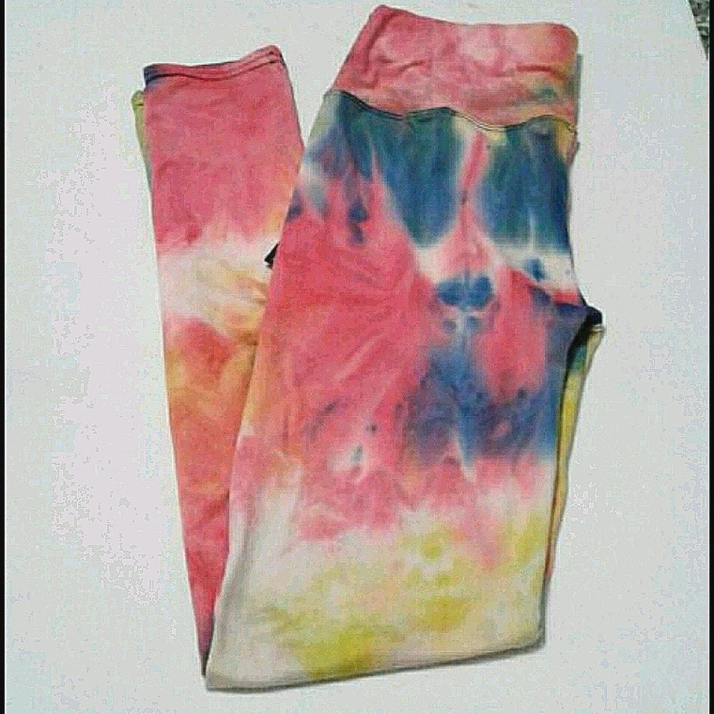 Color 5 Colorful Tie Dye High Waist Soft Comfy Athletic Leggings S